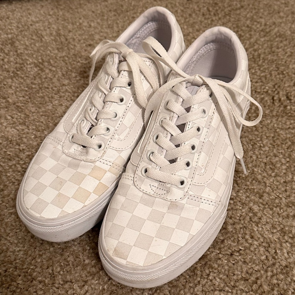 Checkered White Old Skool Vans EUR 37 US Women’s 7 UK 4.5